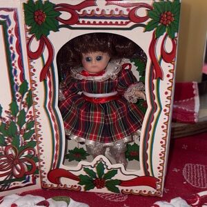 Vintage Marie Osmond Festive Holiday Christmas Greeting Card Doll